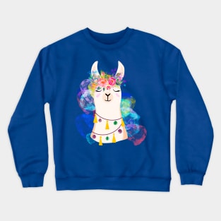 Llama diamond 5-black version Crewneck Sweatshirt